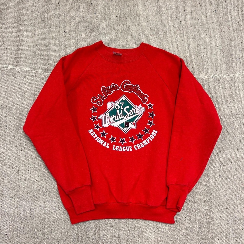 Vintage St Louis Cardinals Sweatshirt Mens Large Red 1990s World Series